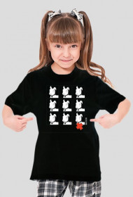 TShirt Pies Max 3x3 B/W (Dziewczynka) Czarna