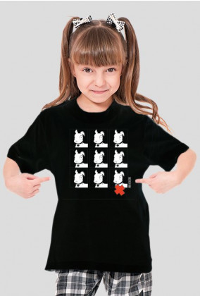 TShirt Pies Max 3x3 B/W (Dziewczynka) Czarna
