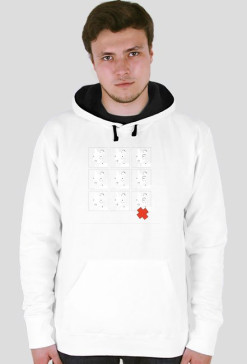 Bluza Pies Max 3x3 B/W (M) Biała z kapturem