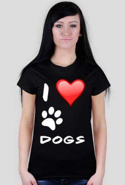 I LOVE DOGS BLACK T-SHIRT