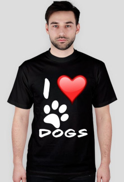 I LOVE DOGS BLACK T-SHIRT