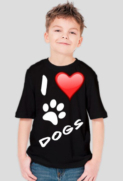 I LOVE DOGS BLACK T-SHIRT