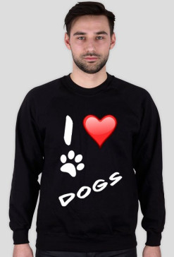 I LOVE DOGS BLACK T-SHIRT