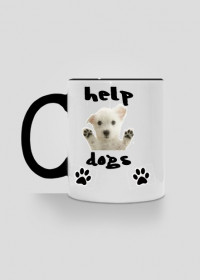 HELP DOGS CUP WHITE-BLACK WEST