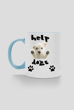 HELP DOGS CUP WHITE-BLUE WEST