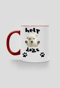 HELP DOGS CUP WHITE-RED WEST