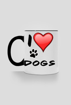 I LOVE DOGS WHITE-BLACK CUP