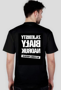 zajebisty biały nadruk