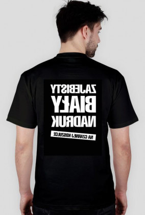 zajebisty biały nadruk