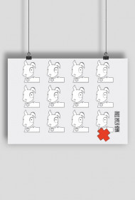 Plakat Pies Max 4x3 B/W