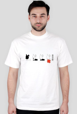 TShirt Pies Max 1x4 B/W (M) Biała