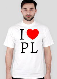 Koszulka I love PL biała