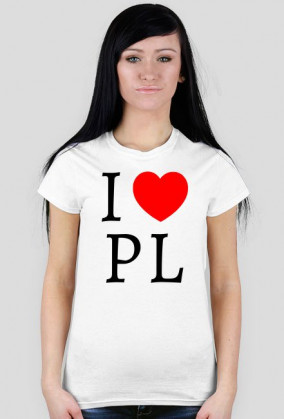 I love PL - koszulka damska biała