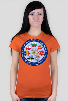 Koszulka zwykła, damska z logiem Erasmus +
