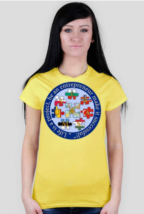 Koszulka zwykła, damska z logiem Erasmus +