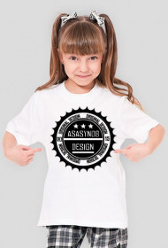 Biała koszulka dziecięca (dziewczynka) - Asasyn08 Design