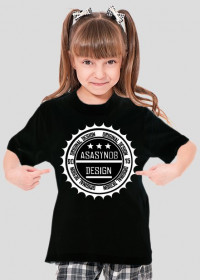 Czarna koszulka dziecięca (dziewczynka) - Asasyn08 Design
