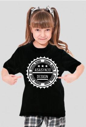 Czarna koszulka dziecięca (dziewczynka) - Asasyn08 Design