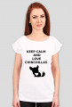 Keep Calm & Love Chinchillas - damska bluzka z krótkim rękawem