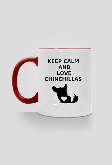 Keep Calm & Love Chinchillas - kubek czerwony