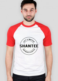 Koszulka biało/czerwona męska # Shantee wzór