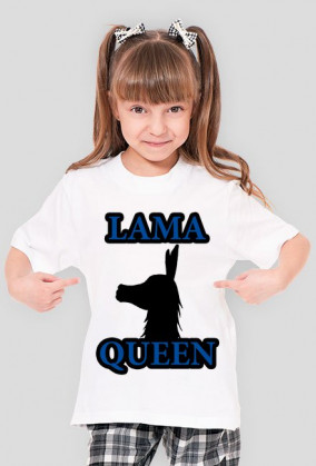 Koszulka dziewczęca biała # Lama Queen