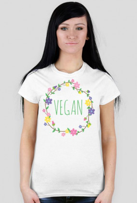 VEGAN Floral - Koszulka damska