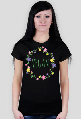 VEGAN Floral - Koszulka damska