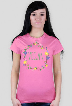 VEGAN Floral - Koszulka damska