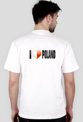 Koszulka męska biała I Love Poland Limitowana Edycja