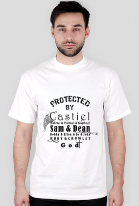 Supernatural: "Protected by Castiel, Sam, Dean..."