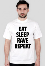Eat Sleep Rave Repeat T - Shirt Biały