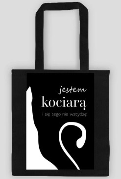 Eko torba jestem kociarą, czarna