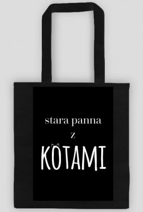 Eko torba stara panna z kotami, czarna