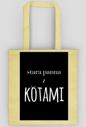 Eko torba stara panna z kotami, czarna