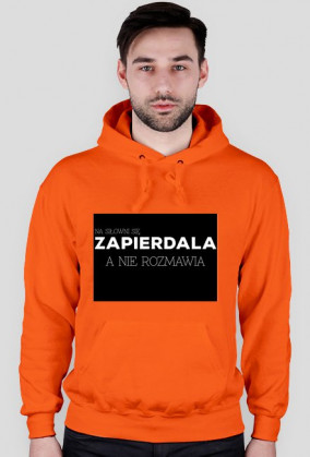 Na siłowni się zapierdala, a nie rozmawia; męska bluza z kapturem; czarna