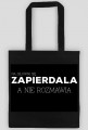 Na siłowni się zapierdala, a nie rozmawia; czarna torba