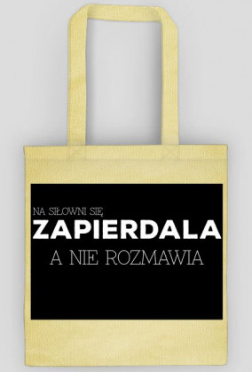 Na siłowni się zapierdala, a nie rozmawia; czarna torba