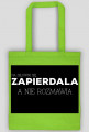 Na siłowni się zapierdala, a nie rozmawia; czarna torba