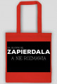 Na siłowni się zapierdala, a nie rozmawia; czarna torba