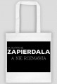 Na siłowni się zapierdala, a nie rozmawia; czarna torba
