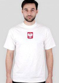 Polska z godłem na piersi - koszulka męska