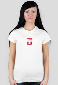 Polska z godłem na piersi - koszulka damska
