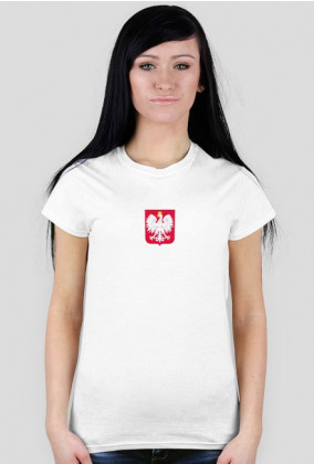 Polska z godłem na piersi - koszulka damska