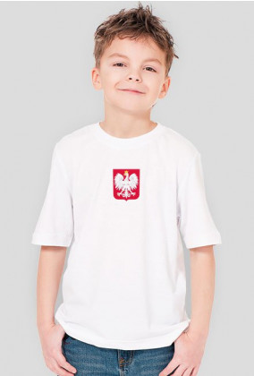 Polska z godłem na piersi - koszulka chłopięca
