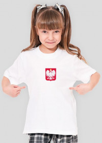 Polska z godłem na piersi - koszulka dziewczęca