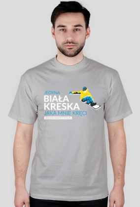 Koszulka Męska - JEDYNA BIAŁA KRESKA JAKA MNIE KRĘCI