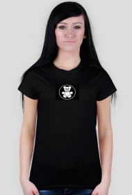 koszulka damska1 czarna -bialy mis