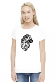 steampunk heart white- damska