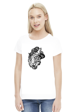 steampunk heart white- damska